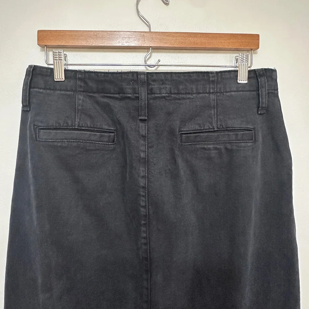 J. Crew Black Denim Jean Maxi Skirt Womens 30 Front Slit Grunge Streetwear Chic